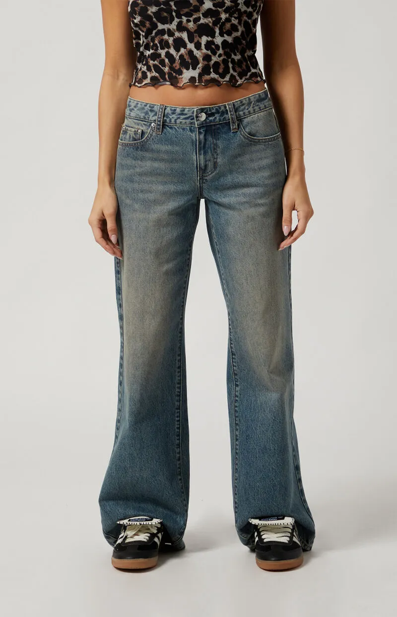 PacSun Casey Tinted Low Rise Baggy Jeans Medium Indigo