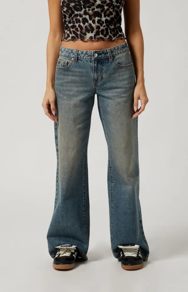 PacSun Casey Tinted Low Rise Baggy Jeans Medium Indigo