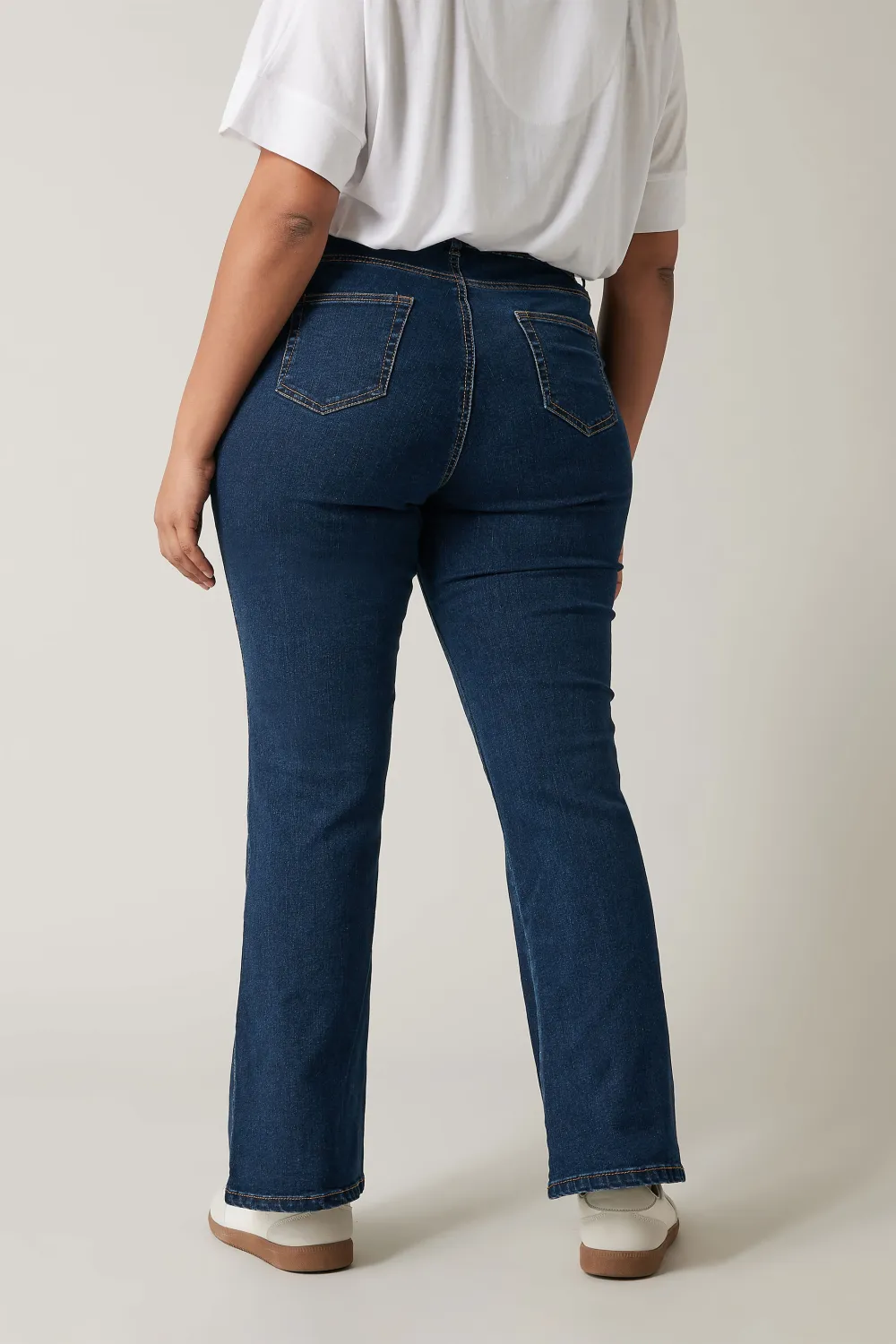 EVANS Curve Mid Blue Denim Bootcut Jeans