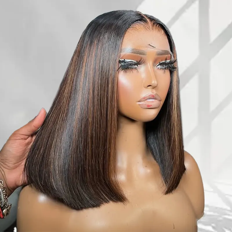 FB30 Balayage Straight Short Bob Wig Human Hair Wigs Sterly Hair