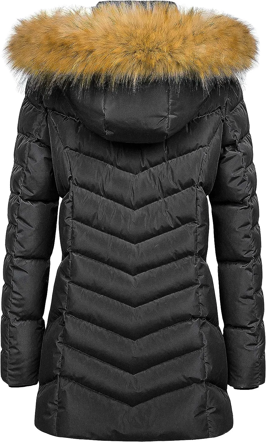 US Women's Winter Hooded Coat Waterproof Warm Long Puffer Jacket Parka