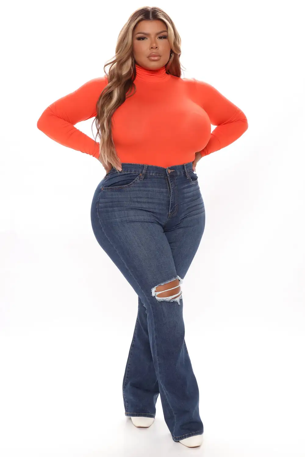Jessie Mid Rise Distressed Bootcut Jean - Dark Wash
