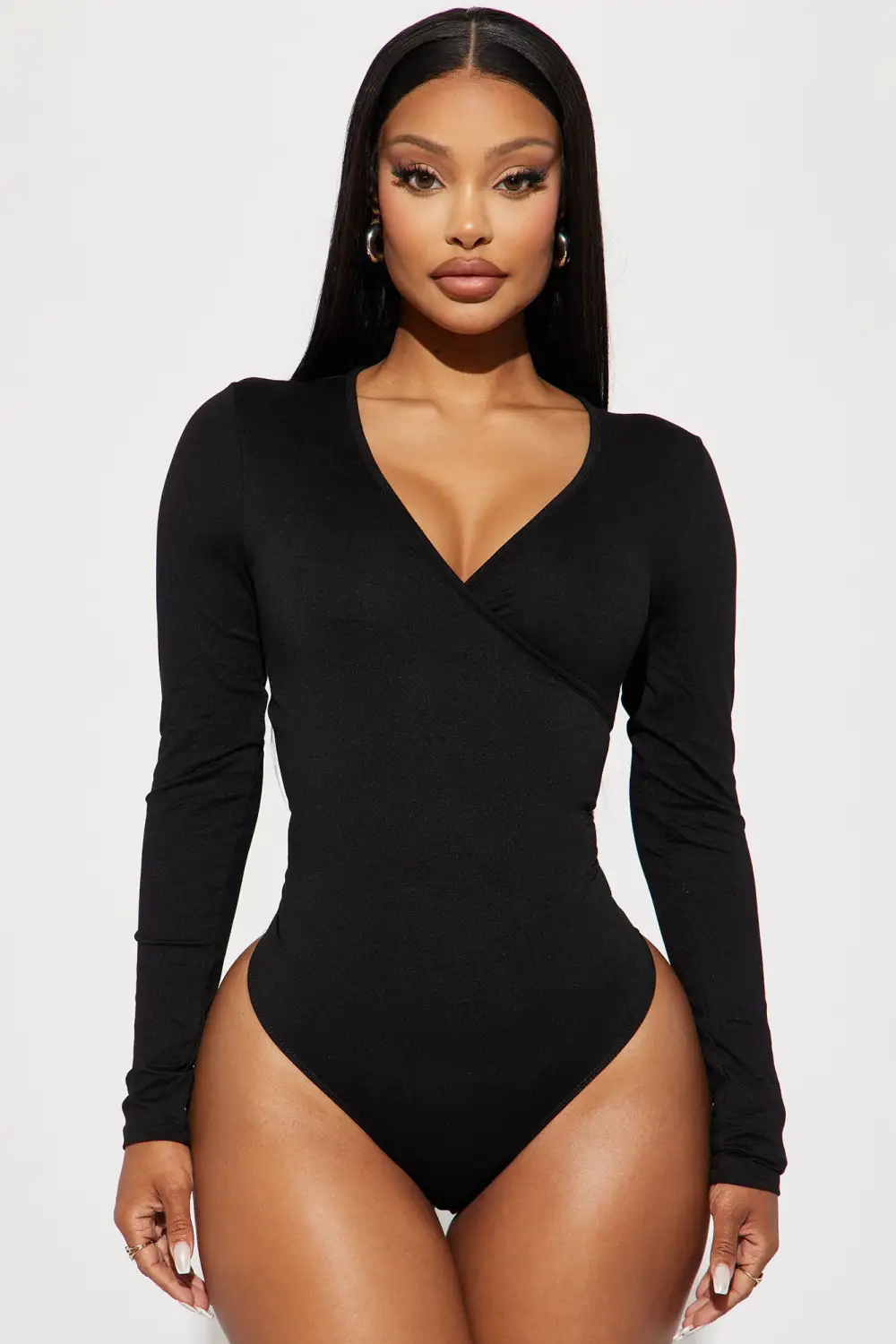 Bonnie Surplice Bodysuit - Black