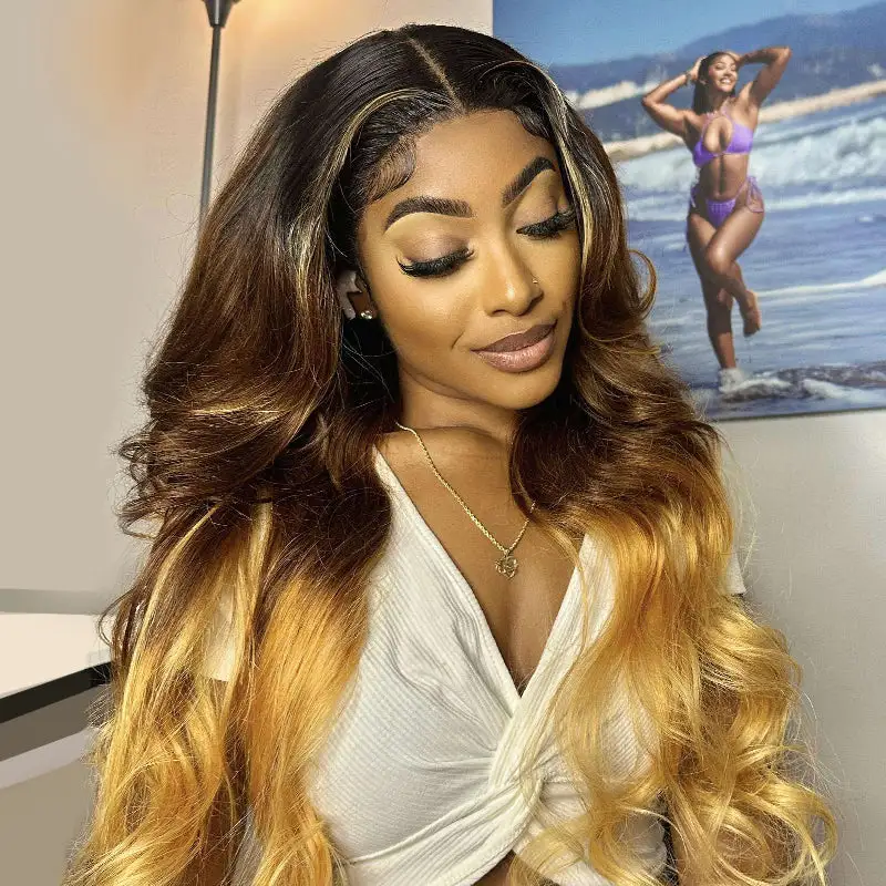 Colored 13×6 Full Lace Frontal Wig 250% Density Sterly Body Wave Lace Front Human Hair Wigs