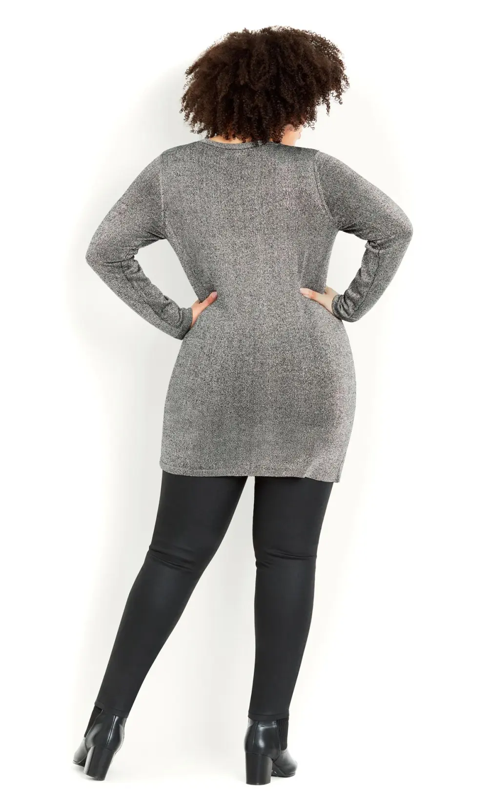 Evans Grey Glitter Detail Jumper