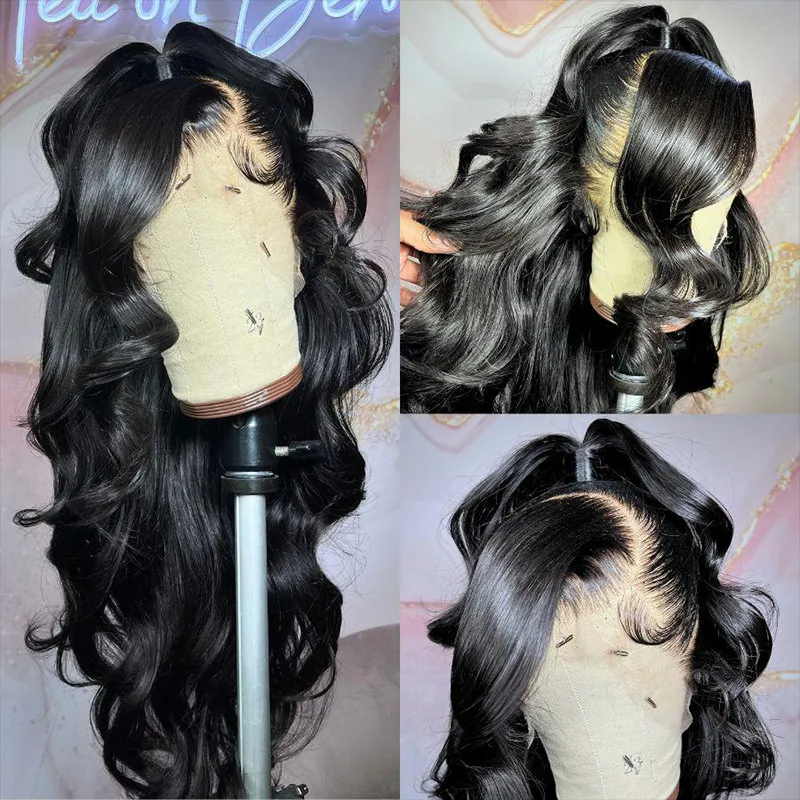 #1 Jet Black Glueless 7×6 Lace Loose Body Wave Wig Human Hair Sterly Hair
