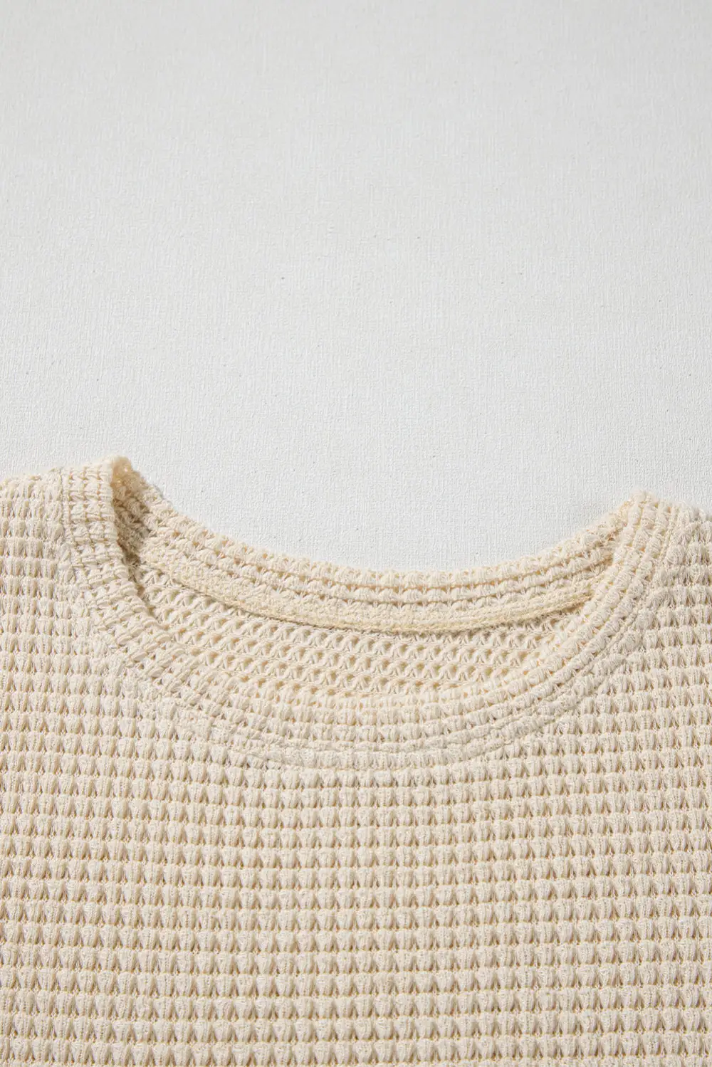 Floral Waffle Knit Patchwork Blouse