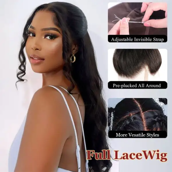 Invisi-Strap Full Lace Wig | Snug Fit 180% Density Straight 100% Virgin Human Hair