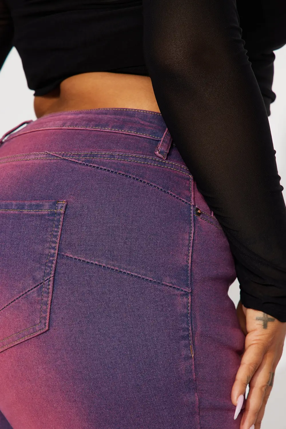Hampton Tinted High Stretch Skinny Jeans - Fuchsia