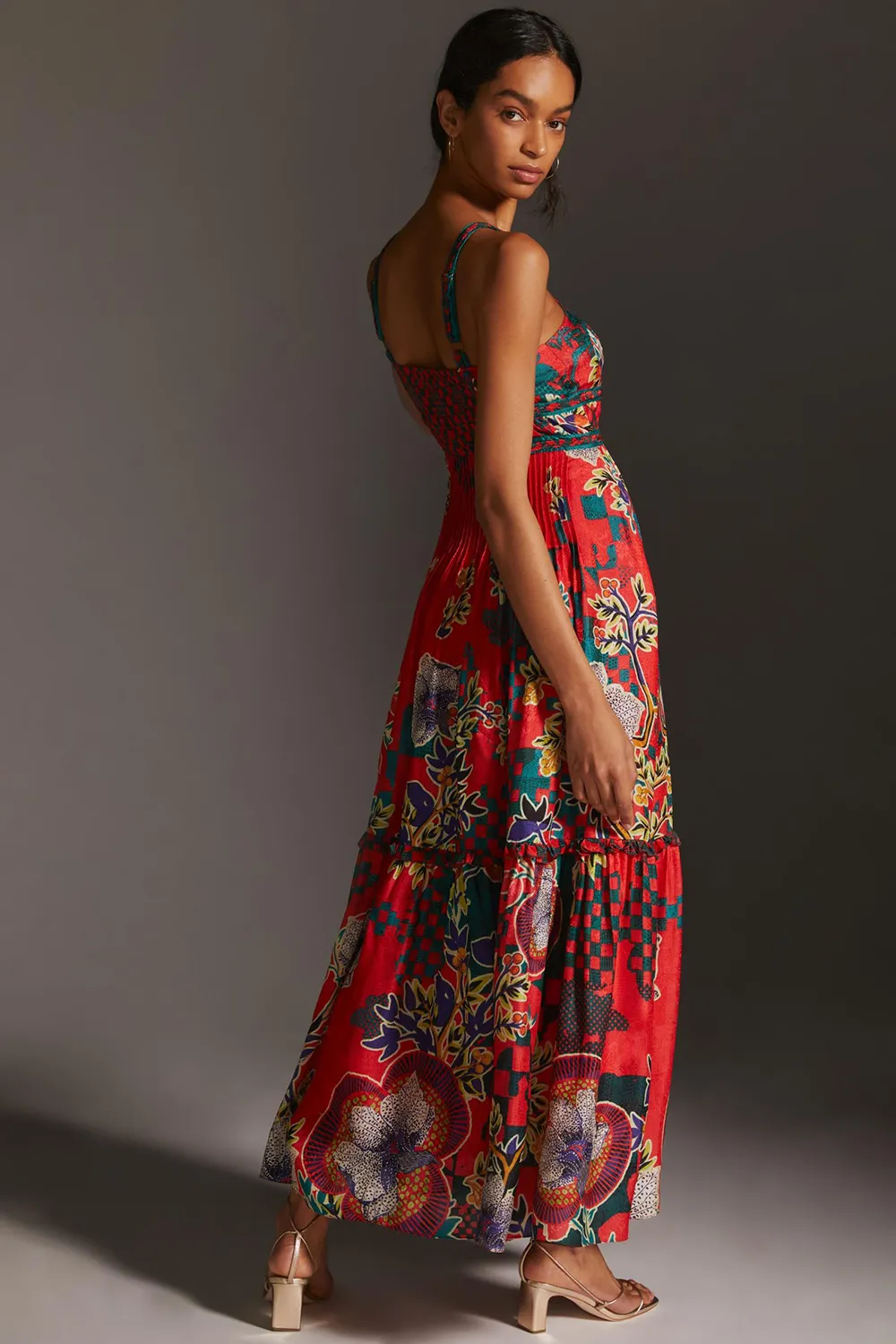 Bhanuni by Jyoti Pleated Floral Midi Dress