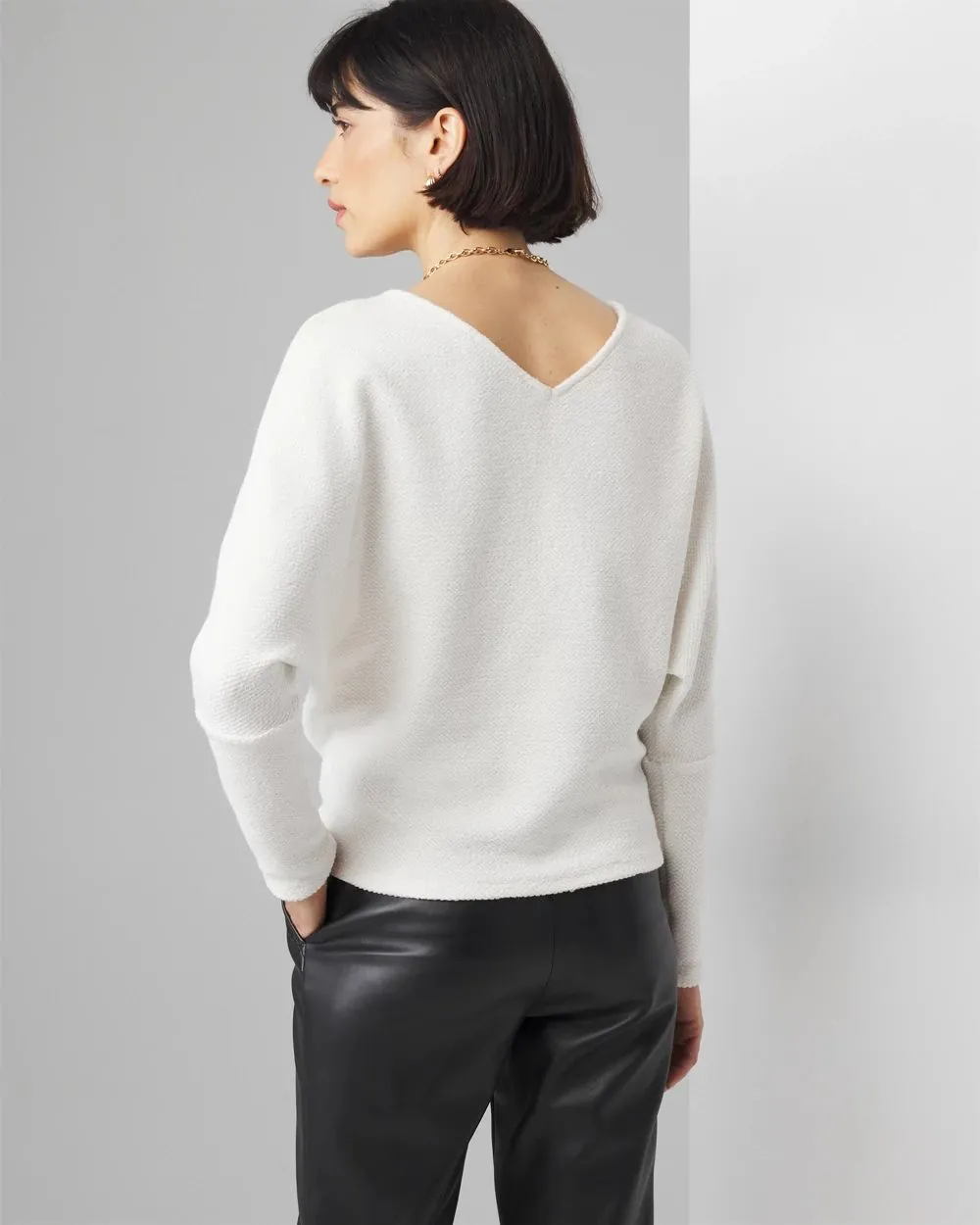 V-Neck Chenille Pullover