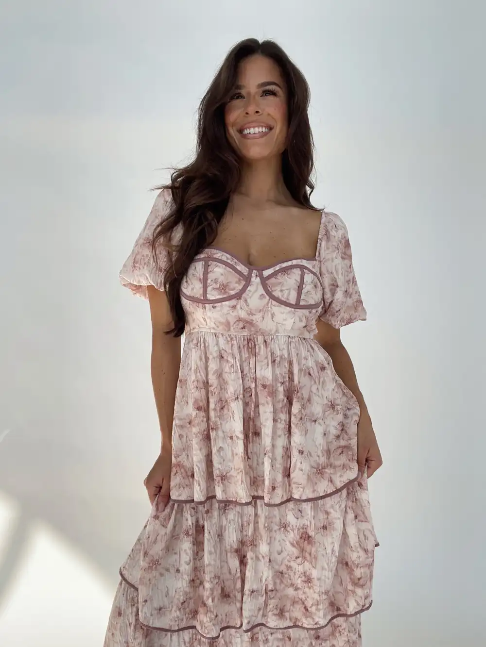 Frilly Floral Print Dress