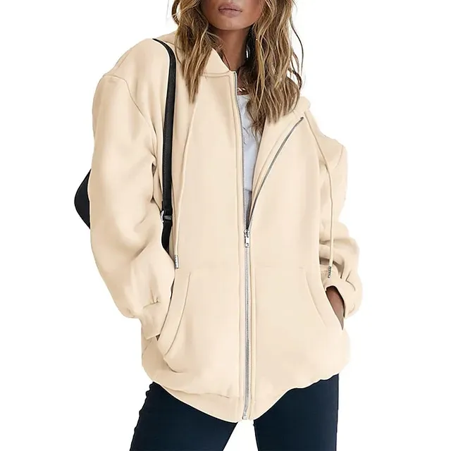 Hooded Drawstring Women's Jacket Long Sleeve Hooded Sweatshirt Athletic Warm Casual Breathable Moisture Wicking Running Sports Training Hiking Sportswear