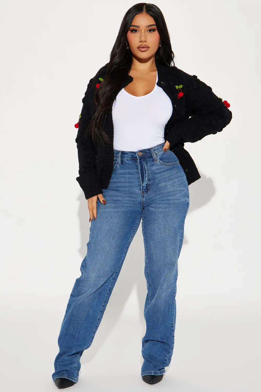 Cherry Time Cardigan - Black