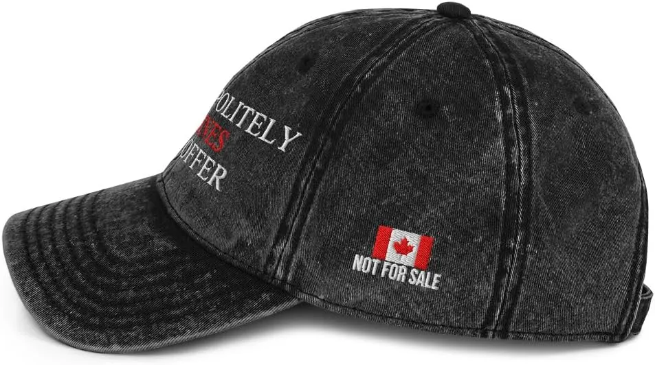 Canada Politely Declines Your Offer Hat, Embroidered Canada is Not for Sale Cap, Vintage Distressed Cotton Twill Dad Hat