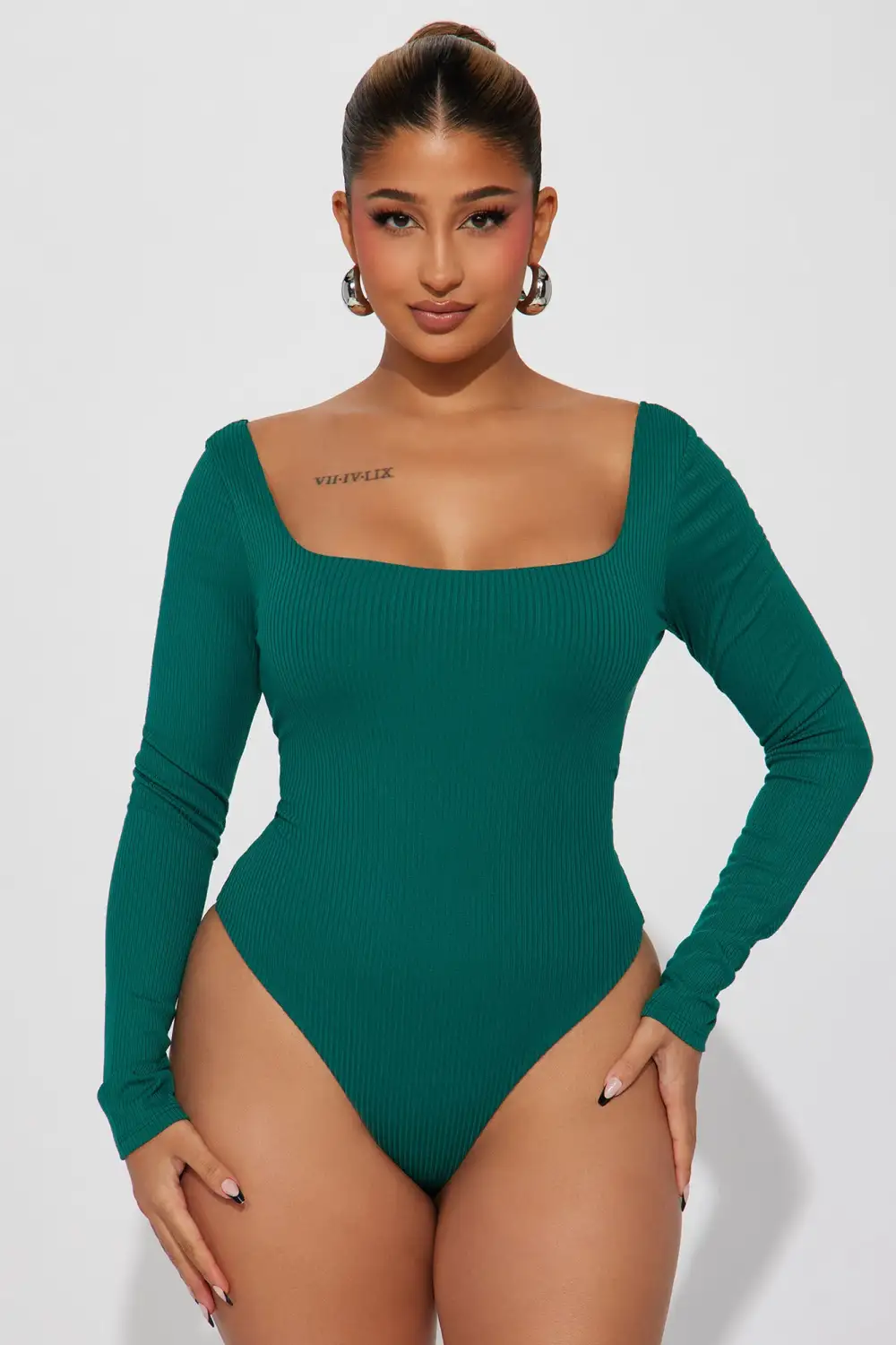 Irina Double Lined Bodysuit - Hunter