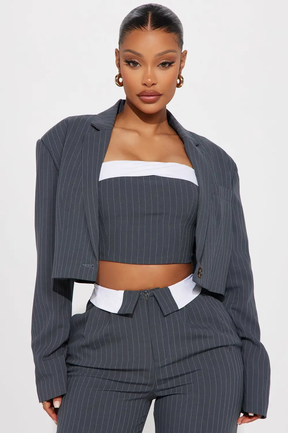 It Girl 3 Piece Pant Set - Grey