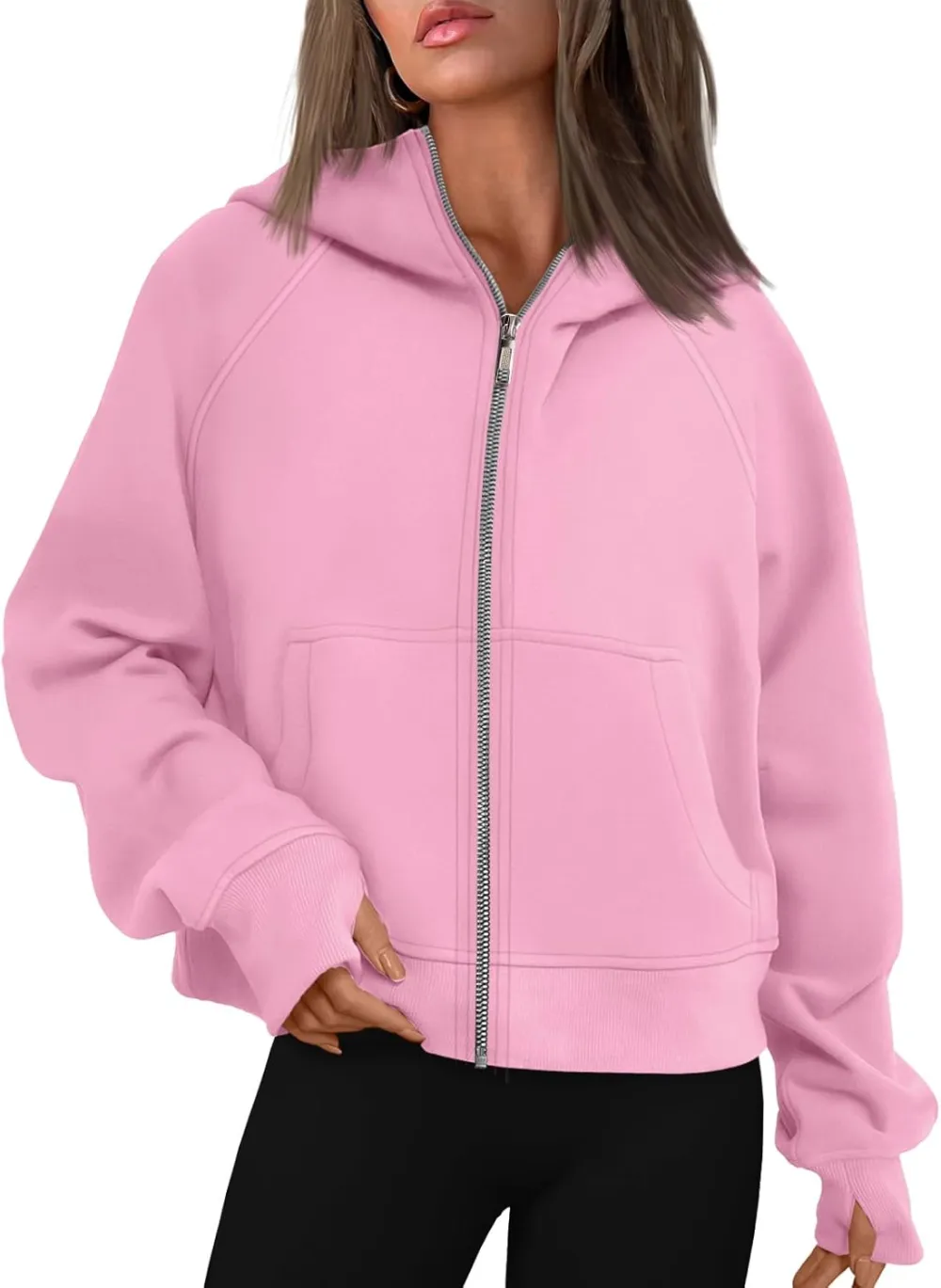 Womens Zip Up Hoodies Fleece Jackets Oversized Sweatshirts Fall Fashion Outfits 2024 Sweaters Winter Clothes