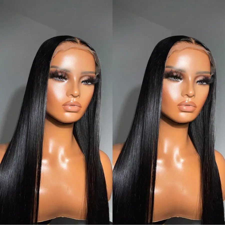 Parting Max 9x6 Glueless Wig #1 Jet Black Straight Hair Wig Pre Plucked & Bleached Ready to Go
