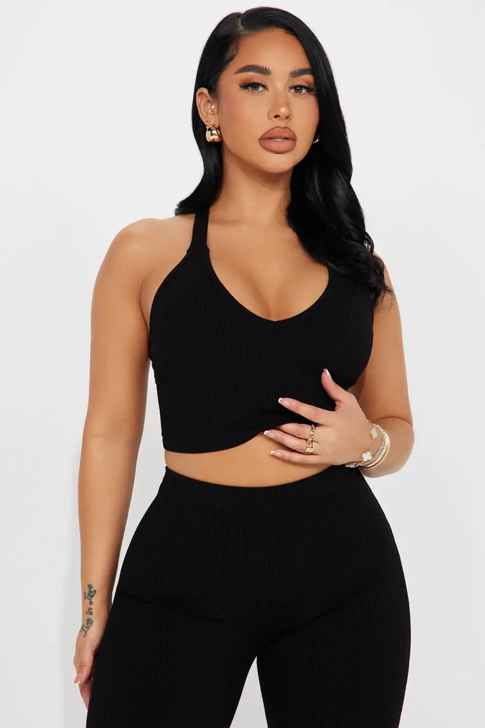 Elliana Snatched Pant Set - Black