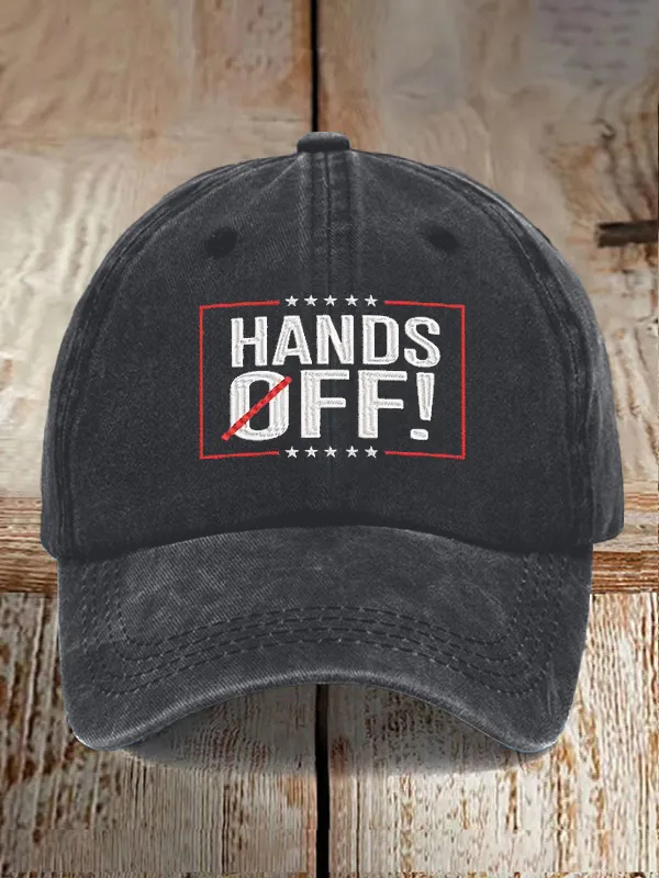 Unisex Distressed Washed Cotton FDT “Hands Off ” Hat