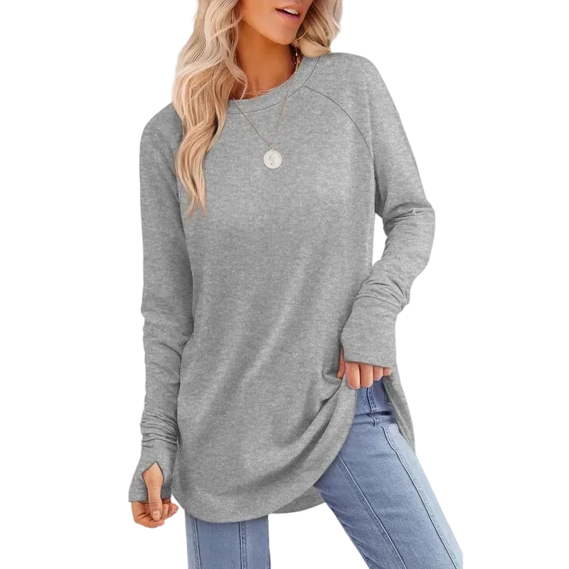 Womens Tunic Tops to Wear with Leggings Long Sleeve Thumb Hole Shirts
