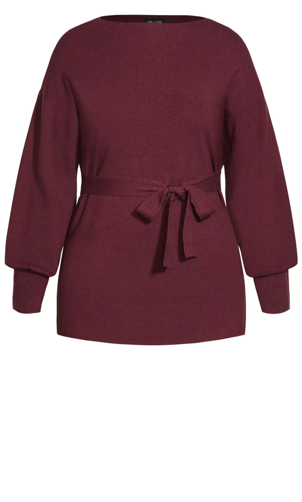 Evans Burgundy Red Tie Detail Jumper