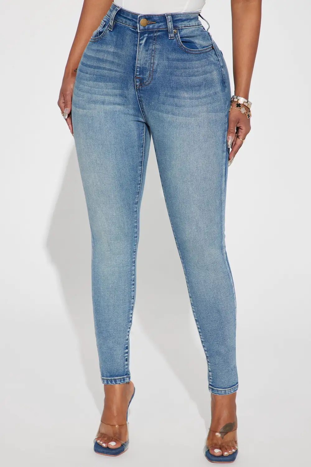 Gemma High Rise Stretch Skinny Jeans - Vintage Wash