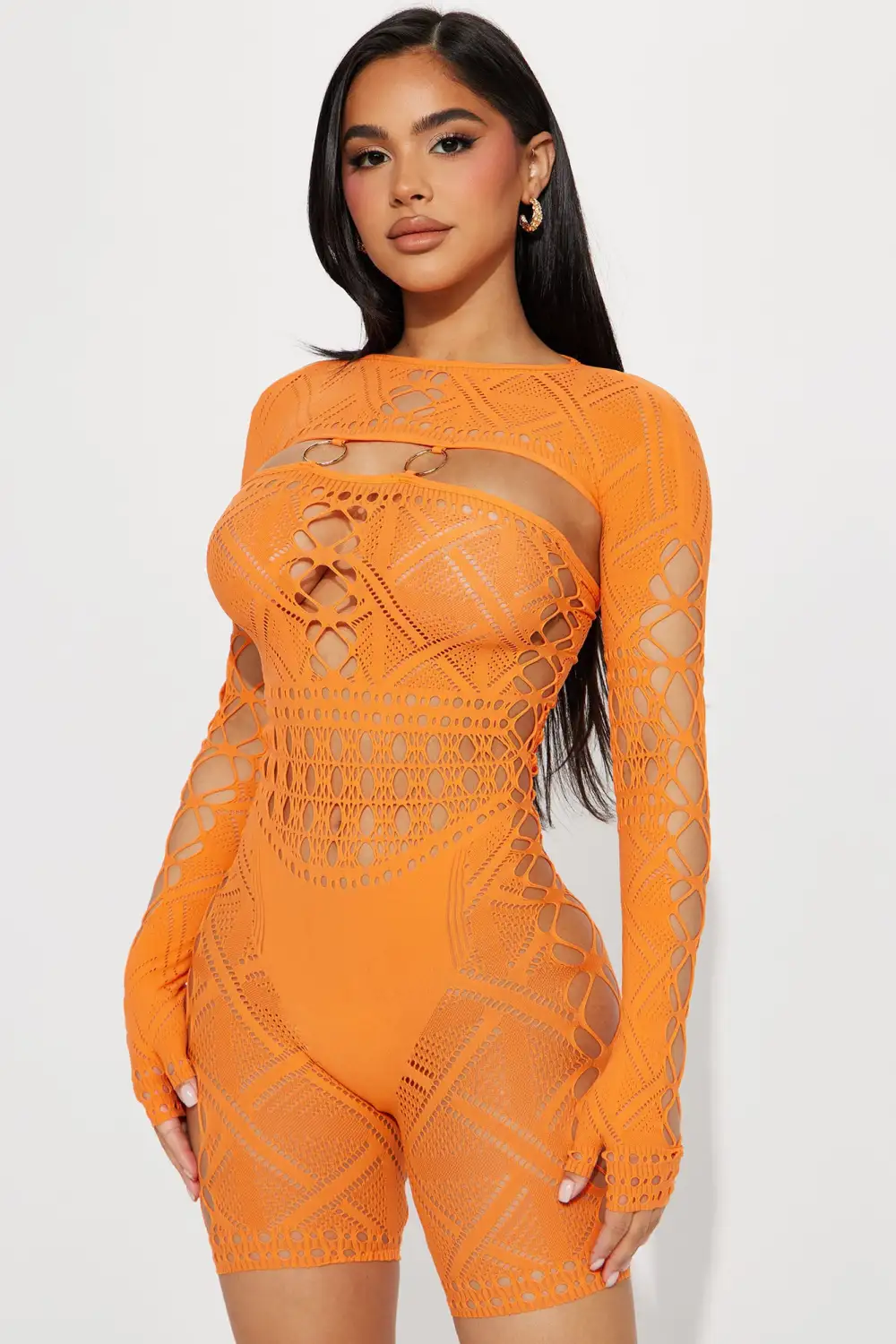 Really Like Your Body Seamless Romper - Orange