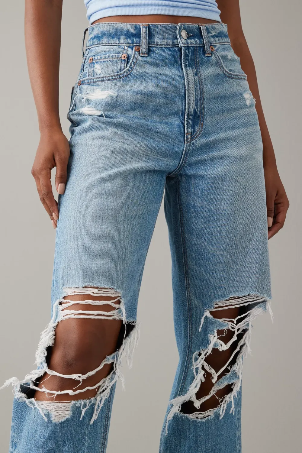 Strigid Ripped Highest Waist Baggy Straight Jean