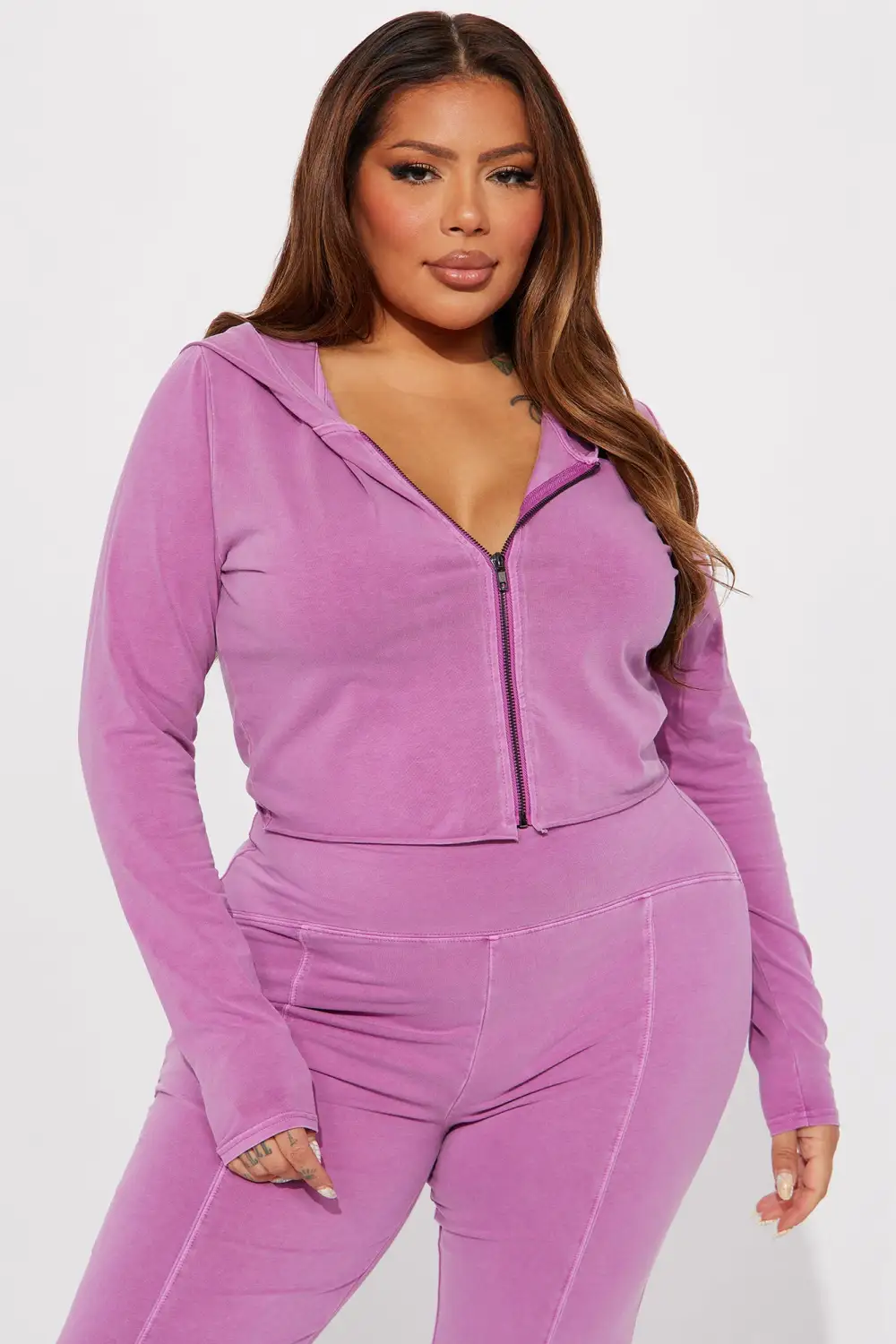 Need Me Vintage Wash Pant Set - Orchid