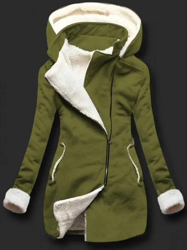 Autumn and winter casual warm sweater Long Sleeve Plain Zipper Fleece Coat