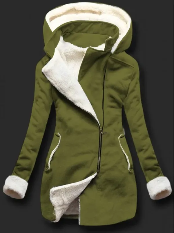 Autumn and winter casual warm sweater Long Sleeve Plain Zipper Fleece Coat