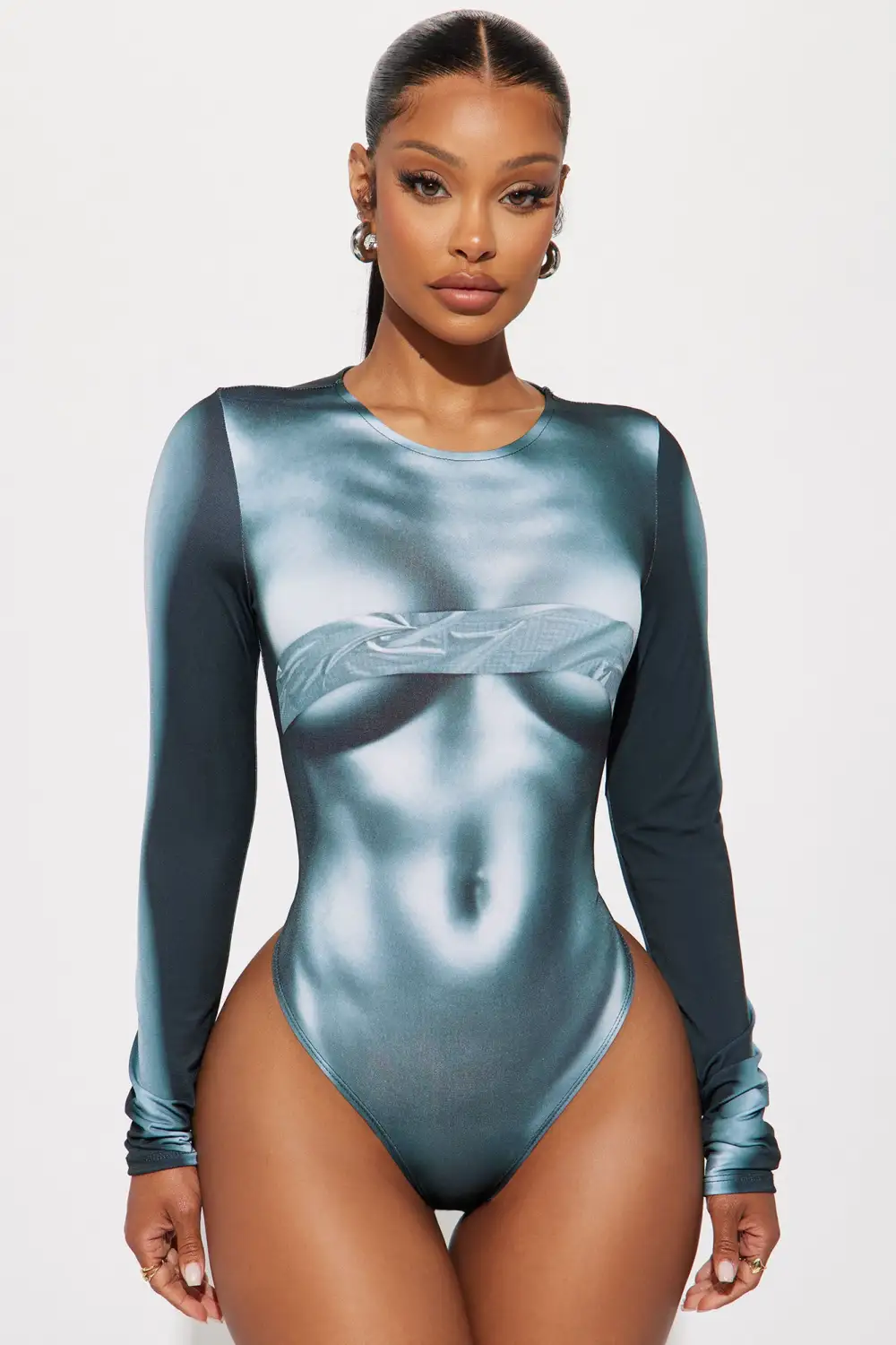 Just For Fun Bodysuit - Green/combo