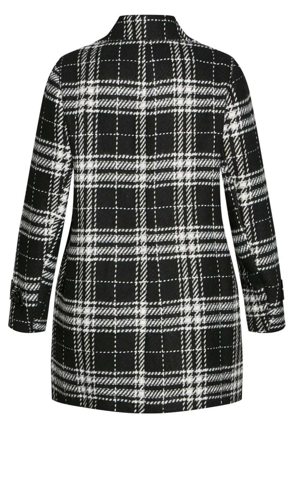 EVANS Curve Black & White Check Coat