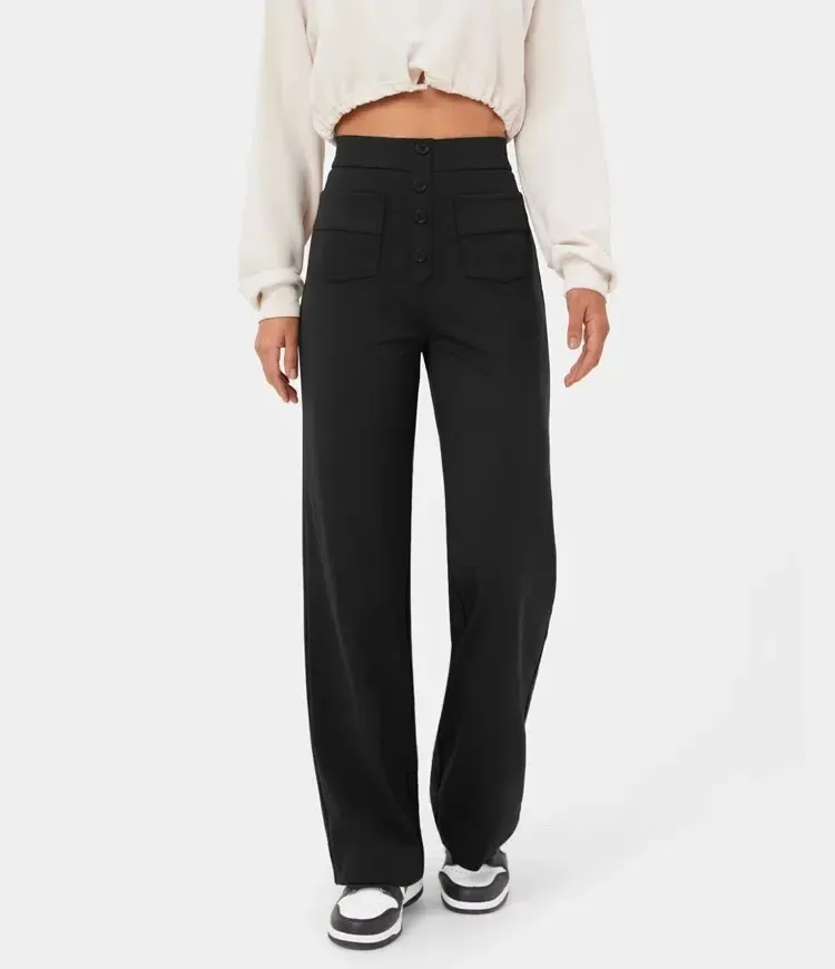 High-waisted, loose-fitting, comfortable, casual straight-leg pants🔥🔥