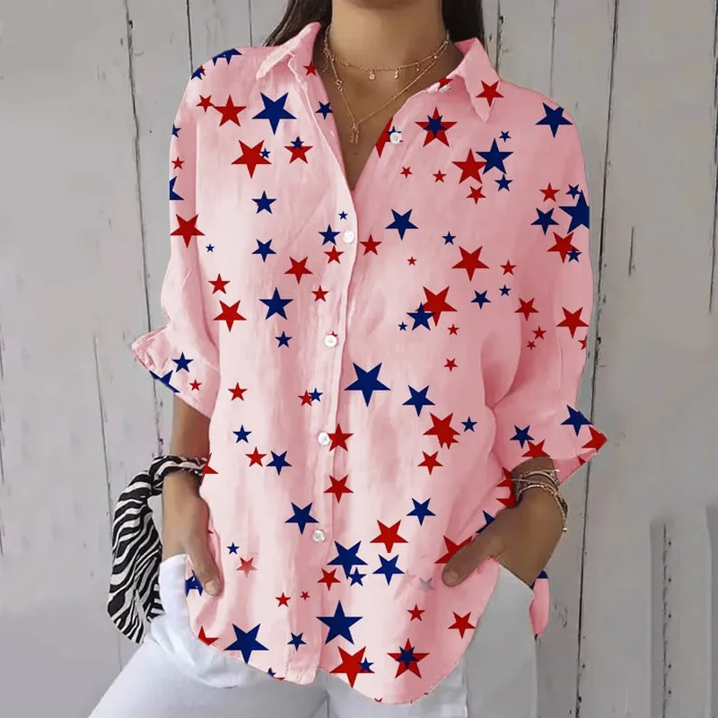 Women's Independence Day Star Print Shirt
