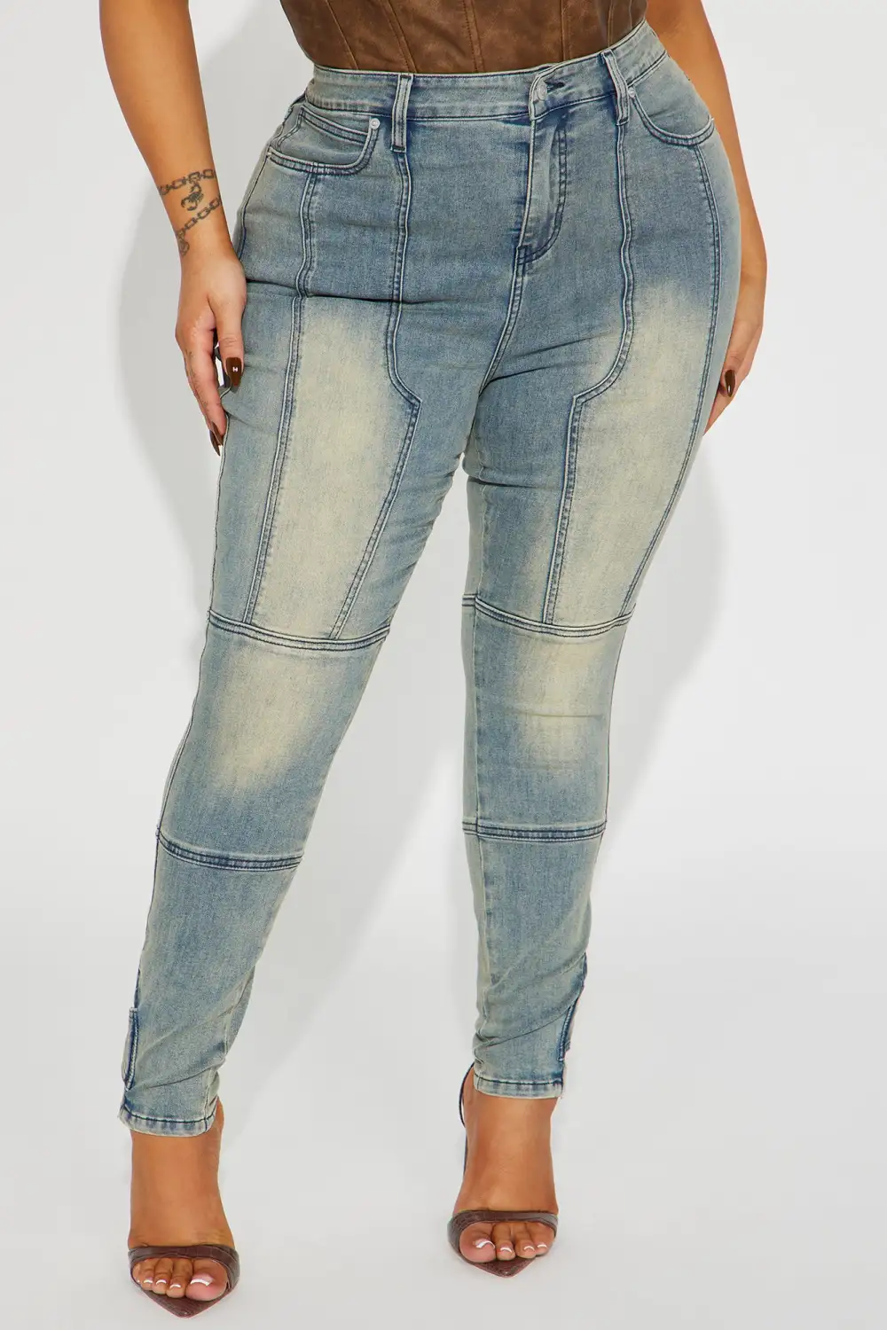 Block His Number Stretch Skinny Jeans - Vintage Wash