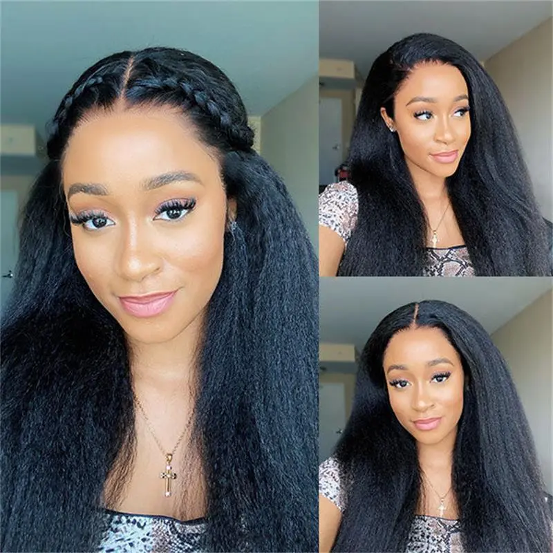 250% Kinky Straight 13×6 Full Frontal Lace Wig Sterly Lace Frontal Human Hair Wigs