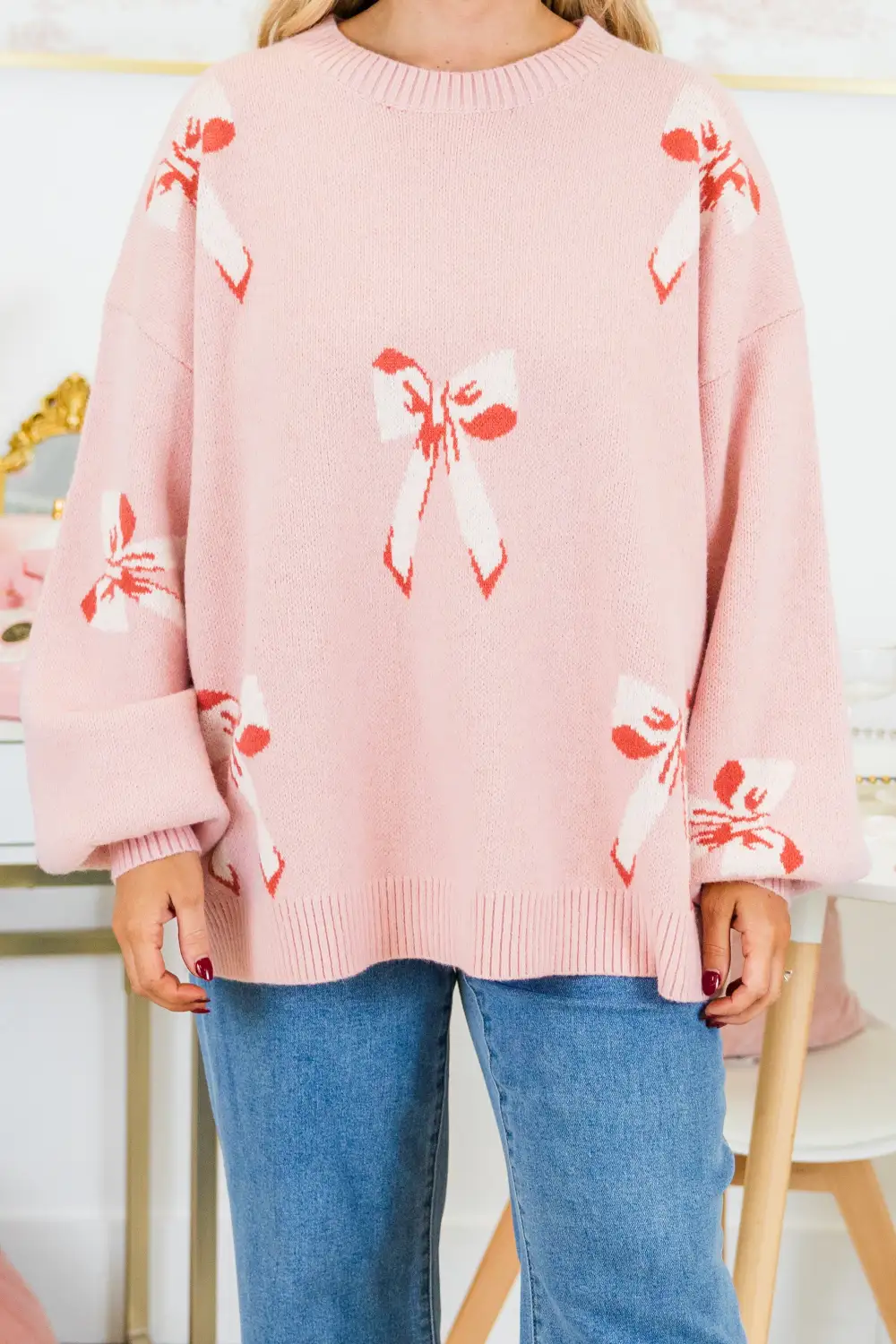 Tie The Knot Sweater, Pink