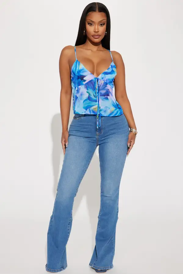 Dalal Floral Top - Blue/combo