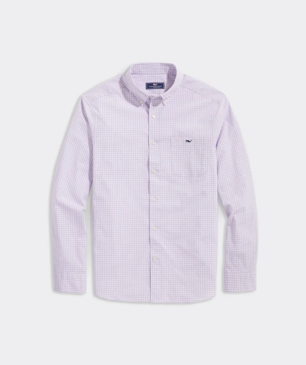 Stretch Poplin Gingham Shirt