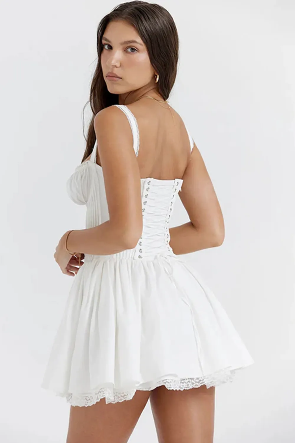 WHITE CORSET MINI DRESS