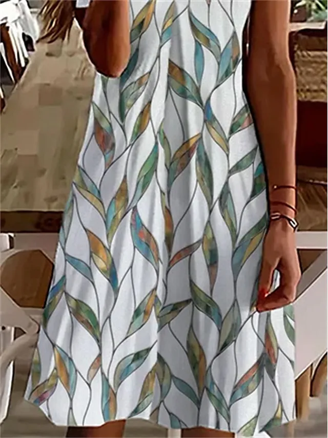 Women's Casual Dress T Shirt Dress Tee Dress Midi Dress White Short Sleeve Floral Print Fall Spring Summer V Neck Basic Daily Vacation 2023 S M L XL XXL 3XL