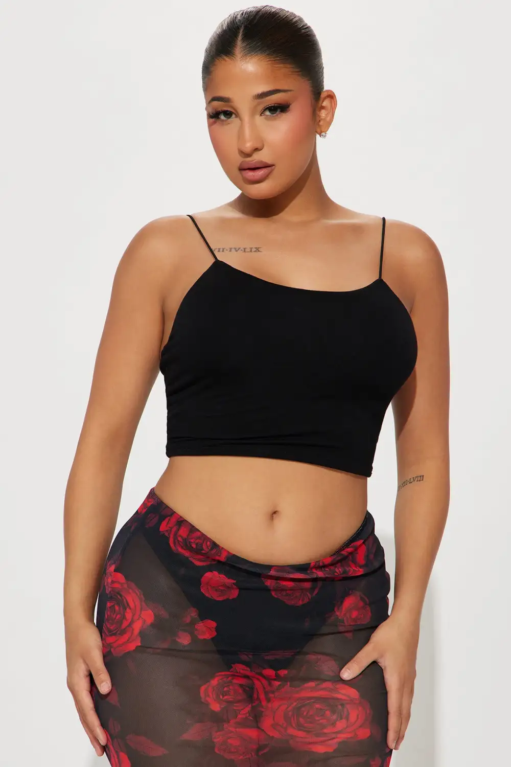 Summer Breeze Printed Mesh Maxi Skirt - Red