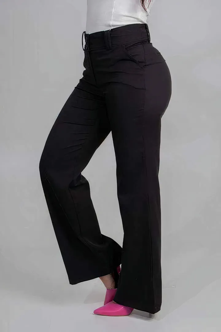 High Waist Pocket Wide Leg Jeans