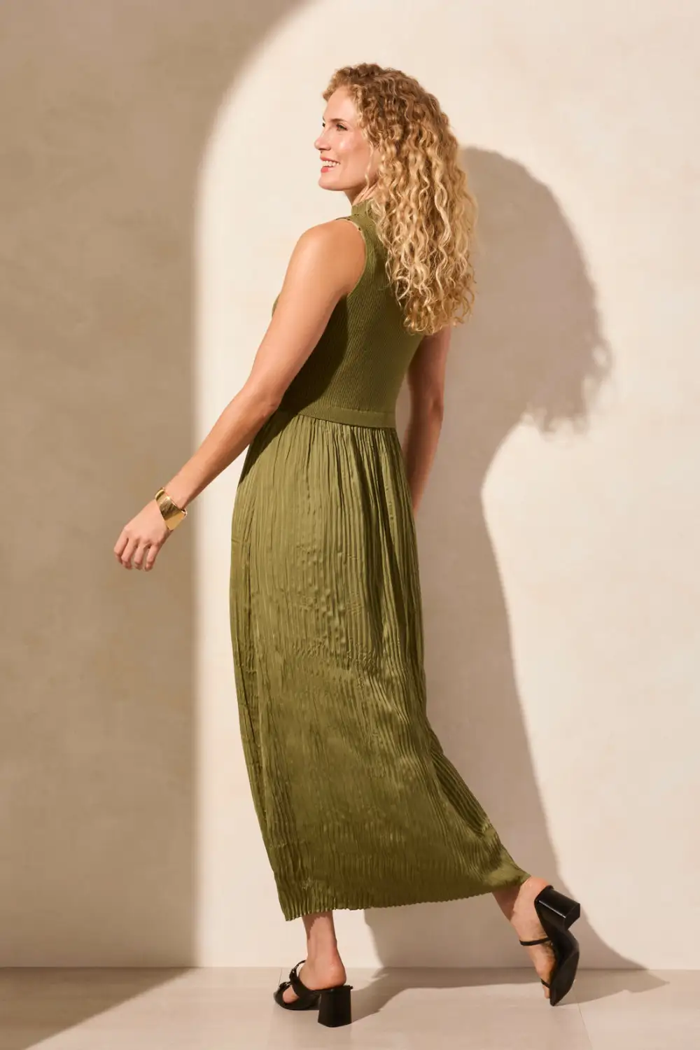 Sleeveless Twofer Maxi Dress-Loden
