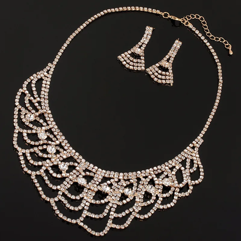 Necklace and earrings two-piece combination jewelry