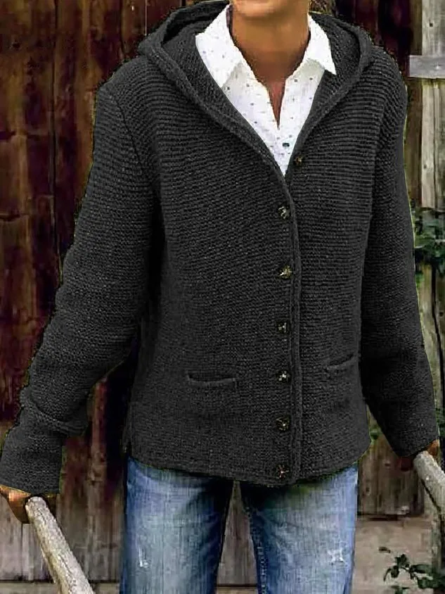 Hooded Knitted Cardigan Sweater Sweater coat for Women