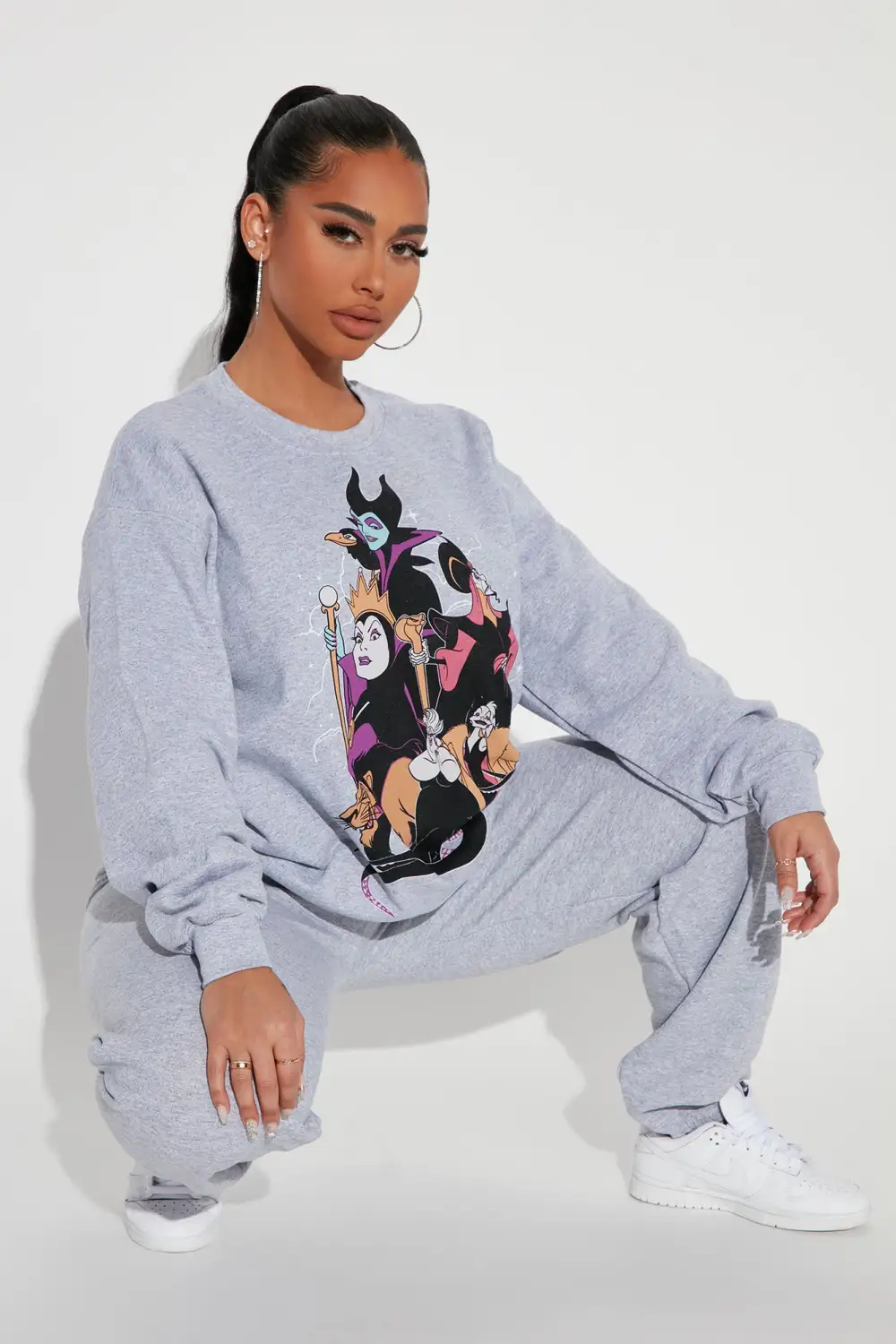 Disney Villains Crew Neck Sweatshirt - Grey
